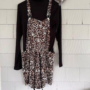 Cheetah Print Overall Set
